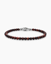 Spiritual Beads Bracelet in Red Tiger’s Eye with Sterling Silver, 4mm